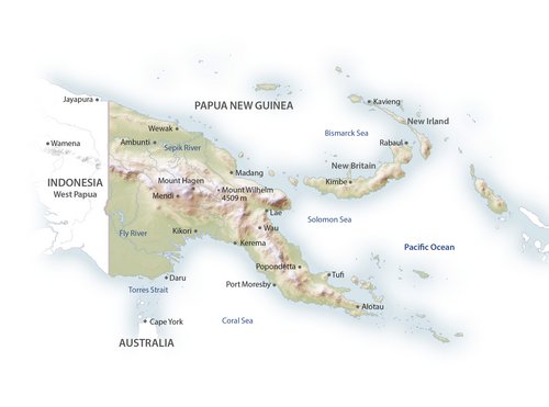 Papua-Neuguinea Landkarte