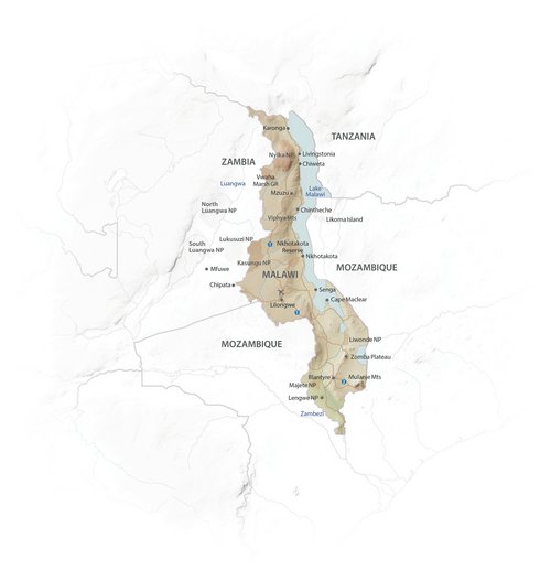 Malawi Landkarte