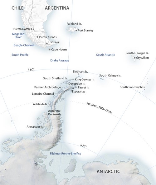 Antarktis Landkarte