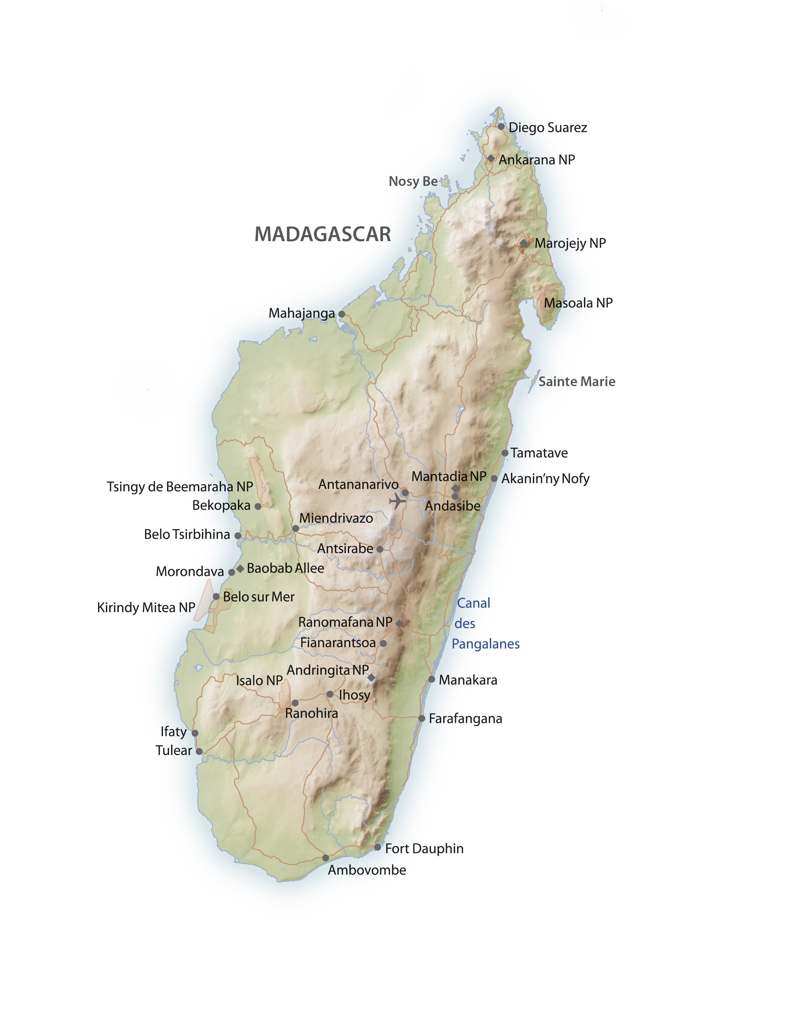 Madagaskar Landkarte